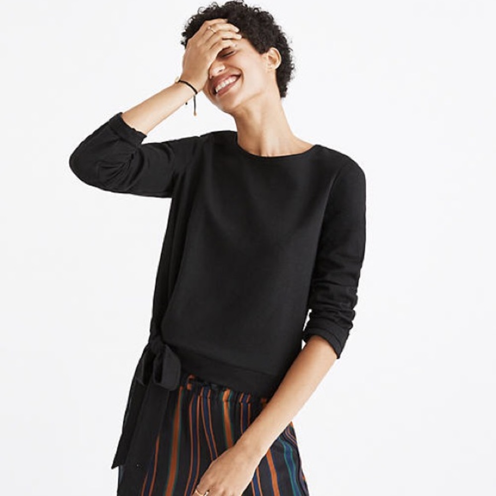 Madewell Black Side Tie Top Size XXS